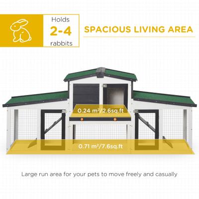 Show full view: PawHut Double Run Outdoor Rabbit Hutch slide 4 of 9