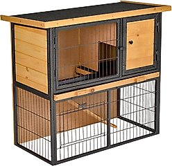 PawHut Outdoor Wooden with Metal Frame Rabbit Hutch