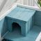 Show in main carousel: PawHut 2 Story Indoor Wooden Rabbit Hutch, Light Blue slide 9 of 10