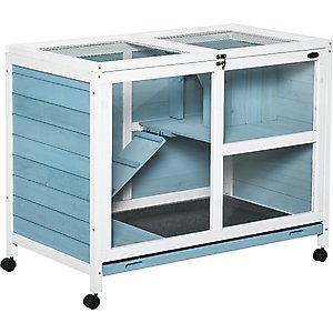 PawHut 2 Story Indoor Wooden Rabbit Hutch