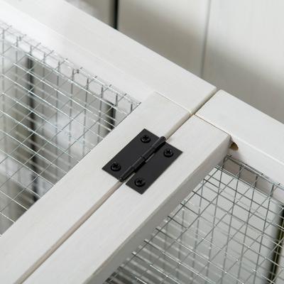 Show full view: PawHut Indoor/Outdoor Wooden Rabbit Hutch with Wheels slide 8 of 9