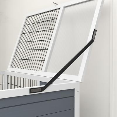 Show full view: PawHut 35.5-in 2-Tier Indoor Rabbit Hutch with Wheels slide 8 of 9