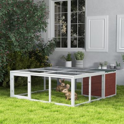 Show full view: PawHut 64-in Wooden Outdoor Rabbit Hutch slide 2 of 9