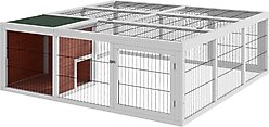 PawHut 64-in Wooden Outdoor Rabbit Hutch