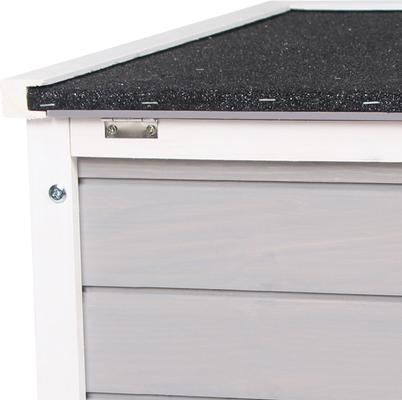 Show full view: PawHut Wooden Rabbit Hutch with Openable & Waterproof Roof, Grey slide 8 of 10