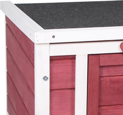 Show full view: PawHut Wooden Rabbit Hutch with Openable & Waterproof Roof, Red slide 8 of 10