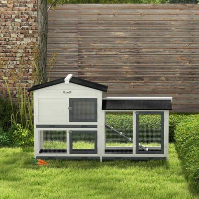 Show full view: PawHut 2 Story Indoor/Outdoor Rabbit Hutch slide 9 of 9