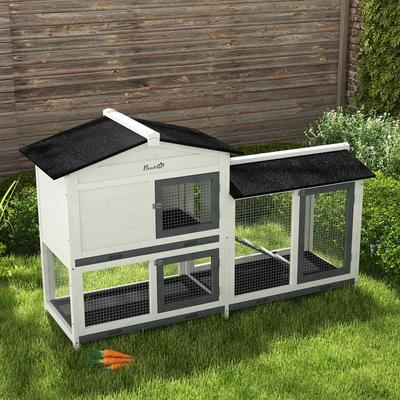 Show full view: PawHut 2 Story Indoor/Outdoor Rabbit Hutch slide 8 of 9