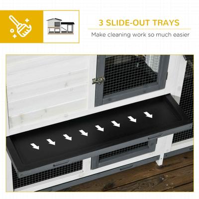 Show full view: PawHut 2 Story Indoor/Outdoor Rabbit Hutch slide 6 of 9