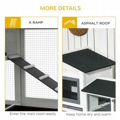 Show full view: PawHut 2 Story Indoor/Outdoor Rabbit Hutch slide 7 of 9