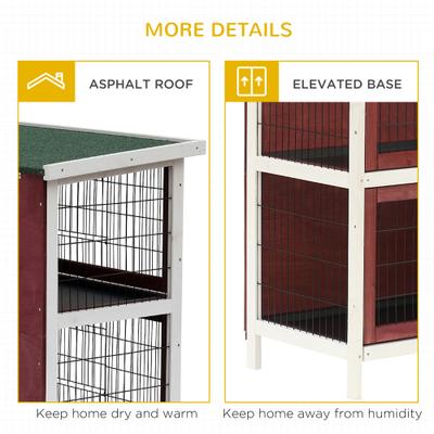 Show full view: PawHut 54-in 2-Story Indoor/Outdoor Rabbit Hutch slide 7 of 9