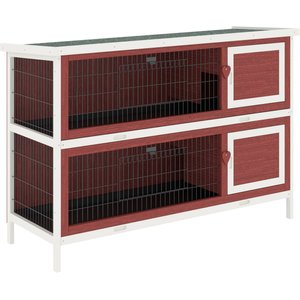PawHut 61-in 2-Story Indoor/Outdoor Rabbit Hutch