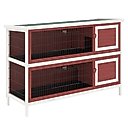 PawHut 54-in 2-Story Indoor/Outdoor Rabbit Hutch