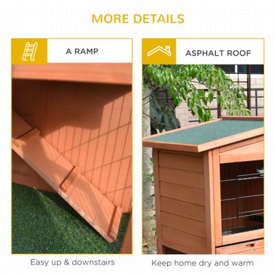 Show full view: PawHut 40-in Outdoor Wooden Rabbit Hutch slide 7 of 9