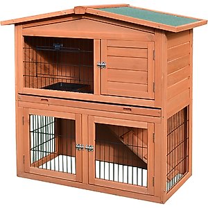 PawHut 40-in Outdoor Wooden Rabbit Hutch