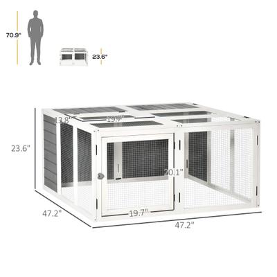 Show full view: PawHut Wooden Outdoor Rabbit Hutch slide 3 of 9