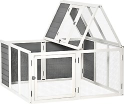 PawHut Wooden Outdoor Rabbit Hutch
