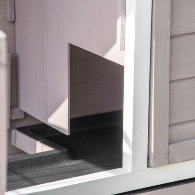 Show full view: PawHut Indoor/Outdoor Rabbit Hutch with Quick on-the-Go Feeding slide 8 of 9