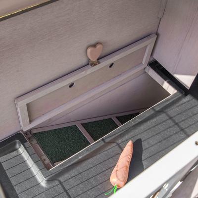 Show full view: PawHut Indoor/Outdoor Rabbit Hutch with Quick on-the-Go Feeding slide 9 of 9