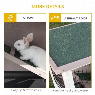 Show full view: PawHut Indoor/Outdoor Rabbit Hutch with Quick on-the-Go Feeding slide 7 of 9