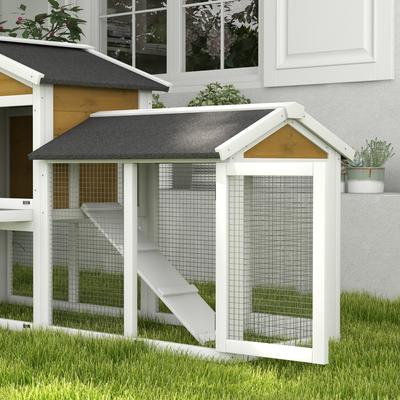 Show full view: PawHut Indoor Wooden Rabbit Hutch, Natural Wood slide 9 of 9