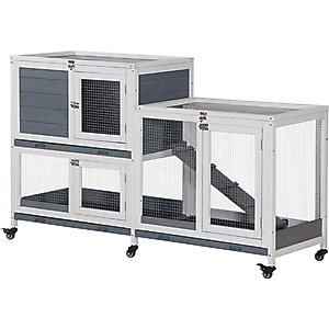 PawHut Elevated Indoor Wooden Rabbit Hutch