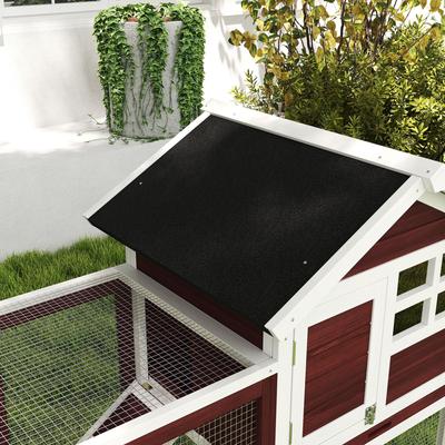 Show full view: PawHut 48-in Wooden Waterproof Rabbit Hutch, Multi-colored slide 9 of 9