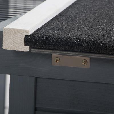 Show full view: PawHut Indoor/Outdoor Waterproof Rabbit Hutch, Charcoal Gray slide 9 of 9