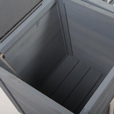 Show full view: PawHut Indoor/Outdoor Waterproof Rabbit Hutch, Charcoal Gray slide 8 of 9