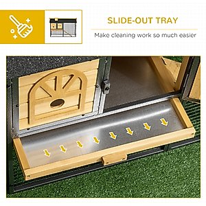 PawHut 47-in 2 Story Wooden Outdoor Rabbit Hutch