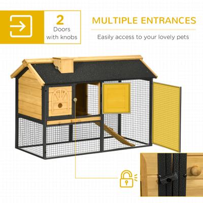 Show full view: PawHut 47-in 2 Story Wooden Outdoor Rabbit Hutch slide 5 of 9