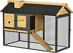 PawHut 47-in 2 Story Wooden Outdoor Rabbit Hutch