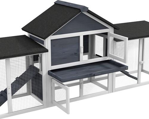 Show full view: PawHut 83-in Outdoor Wooden Rabbit Hutch slide 8 of 9