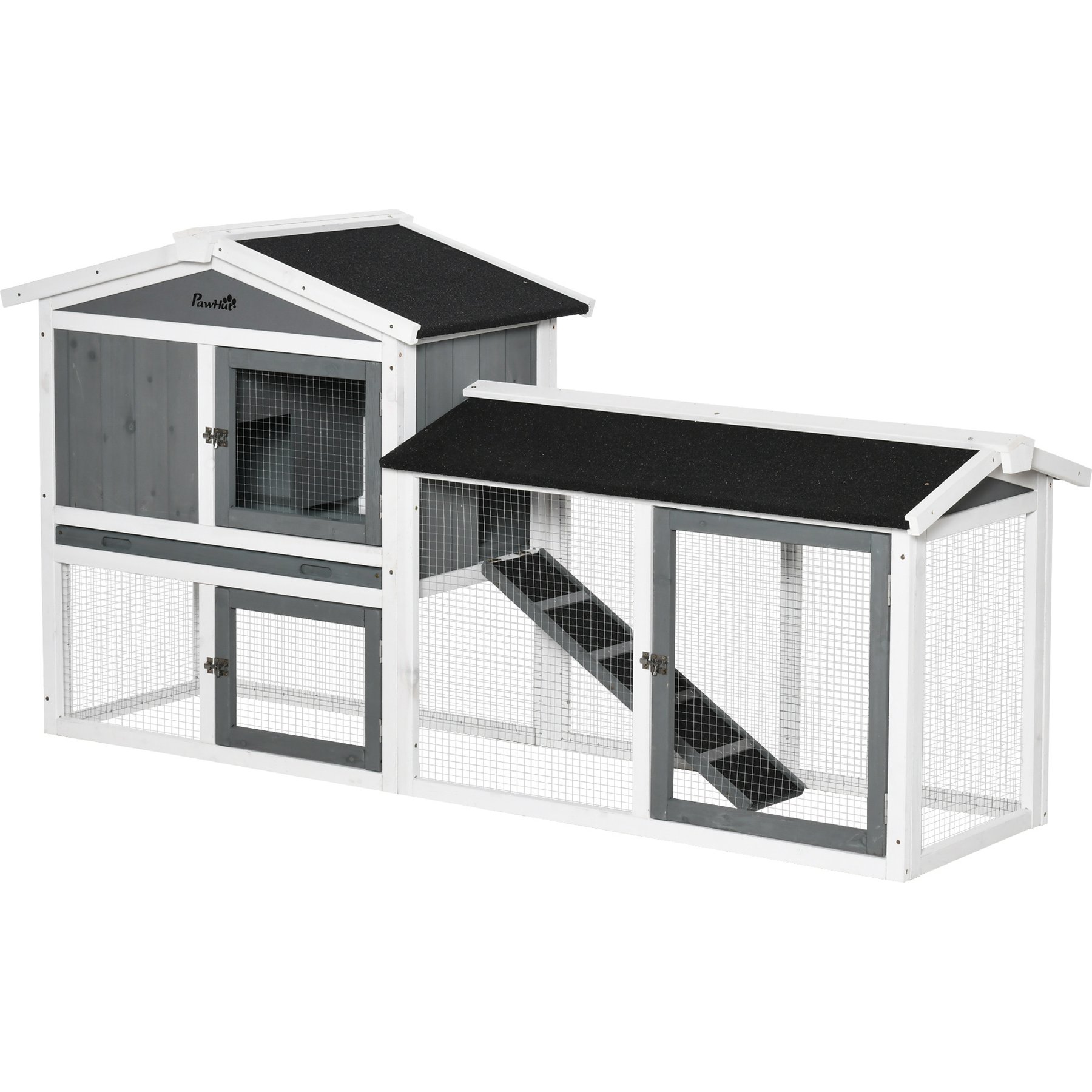 PawHut Outdoor Wooden Rabbit Hutch