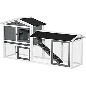 PawHut Outdoor Wooden Rabbit Hutch