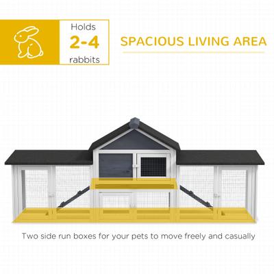 Show full view: PawHut 83-in Outdoor Wooden Rabbit Hutch slide 5 of 9