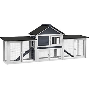 PawHut 83-in Outdoor Wooden Rabbit Hutch