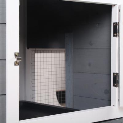 Show full view: PawHut 2-Story Indoor/Outdoor Wooden Rabbit Hutch slide 8 of 9