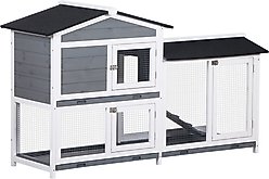 PawHut 2-Story Indoor/Outdoor Wooden Rabbit Hutch