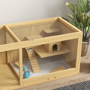 PawHut 39-in Wooden Activity Center Hamster Cage