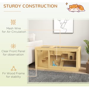 PawHut 39-in Wooden Activity Center Hamster Cage