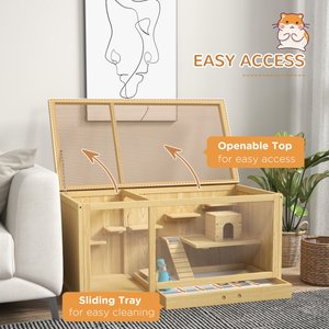 PawHut 39-in Wooden Activity Center Hamster Cage