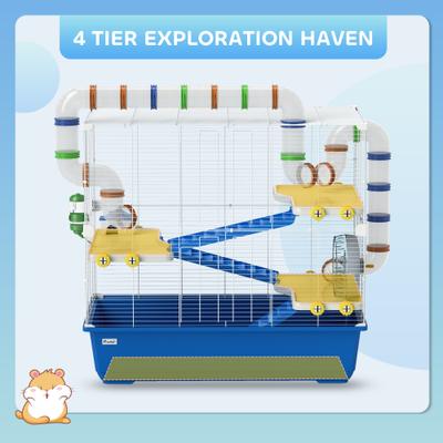 Show full view: PawHut 4-Tier Hamster Cage slide 4 of 9