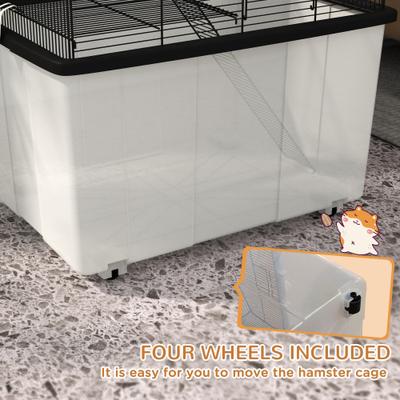 Show full view: PawHut 22-in 2-Tier Hamster Cage slide 5 of 9