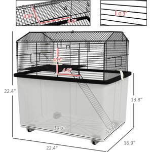 PawHut 22-in 2-Tier Hamster Cage