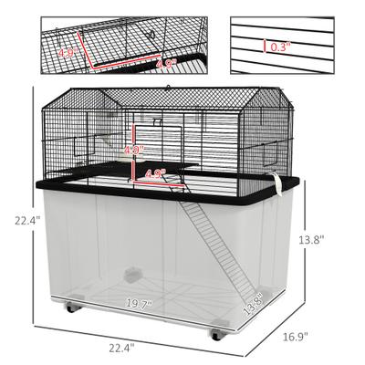 Show full view: PawHut 22-in 2-Tier Hamster Cage slide 3 of 9