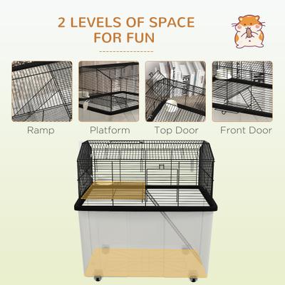 Show full view: PawHut 22-in 2-Tier Hamster Cage slide 4 of 9