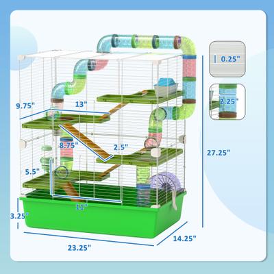Show full view: PawHut 23-in 5-Tier Hamster Cage slide 3 of 9