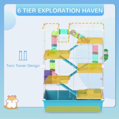 Show full view: PawHut 6 Tier Hamster Cage slide 4 of 9