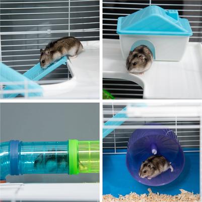 Show full view: PawHut 5-Tier Hamster Cage, Blue slide 8 of 10